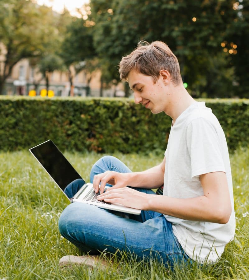 Teenage male in a virtual therapy session through adolescent virtual care in Colorado Springs.