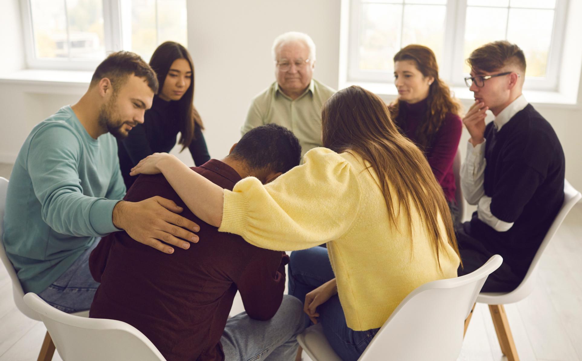 Peer support group during meth addiction treatment in Colorado Springs.