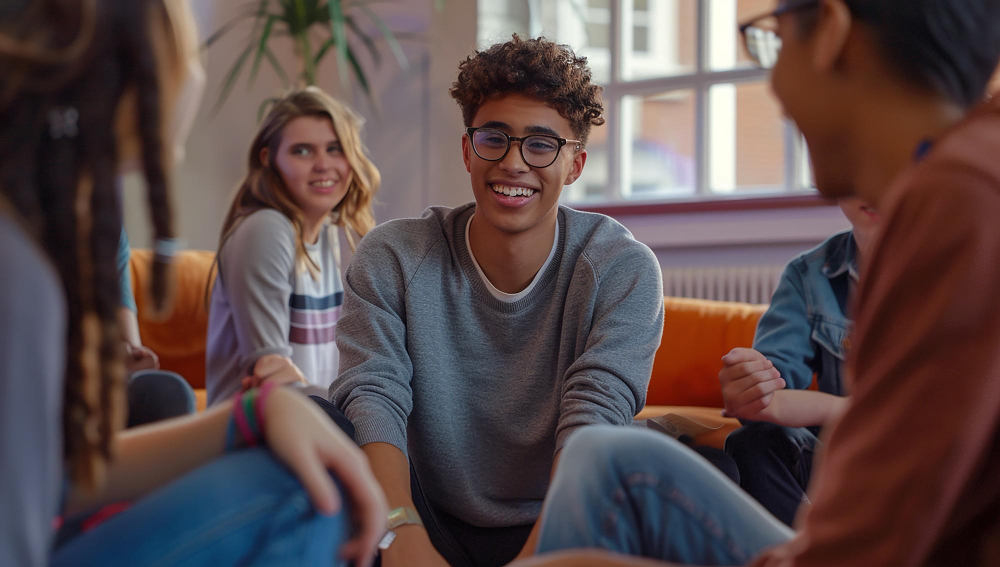 Mental health support meeting focused on recognizing when to consider a structured program for teens at Drift Behavioral Health.