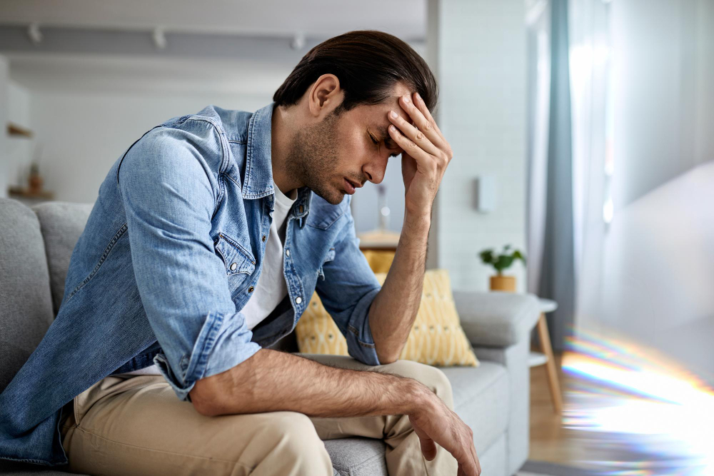 Young person experiencing distress while learning about types of anxiety disorders at Drift Behavioral Health.